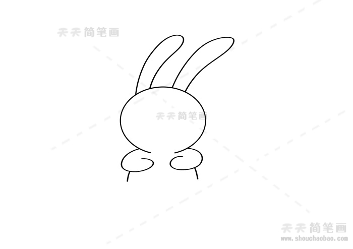 坐着的兔子简笔画可爱