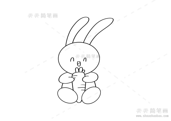 坐着的兔子简笔画可爱