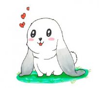 萌萌的垂耳兔简笔画步骤教程，超级可爱的兔子简笔画怎么画