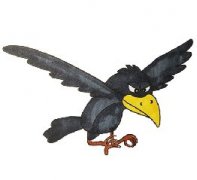 一只正在飞的乌鸦简笔画教程，乌鸦的画法简笔画图片彩色