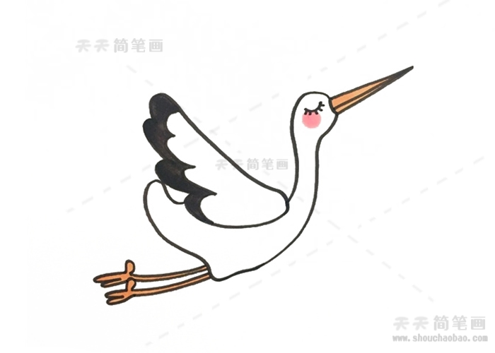 飞鹤画法图片