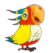 鹦鹉简笔画彩色步骤教程，十分好看的鹦鹉简笔画怎么画