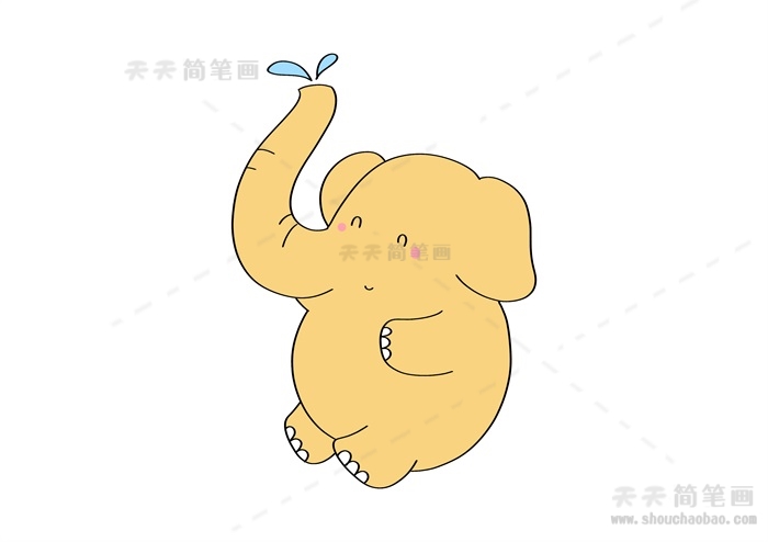 儿童大象简笔画一步一步教