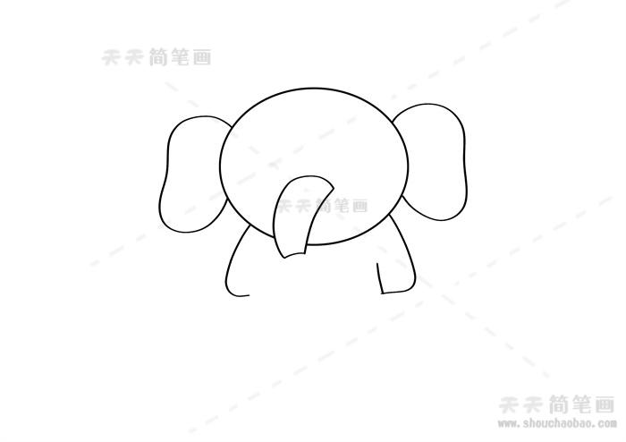 可爱的大象简笔画怎么画