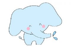 彩色的大象简笔画画法步骤，儿童动物简笔画大象