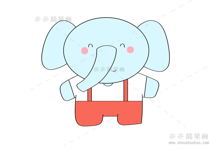 大象的简易画法一步一步教