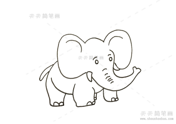 儿童简笔画大象的画法