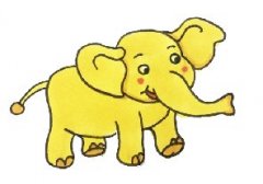 儿童简笔画大象带颜色，大象简笔画可爱又简单