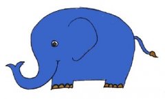 大象简笔画带颜色漂亮，教小孩画大象的简笔画