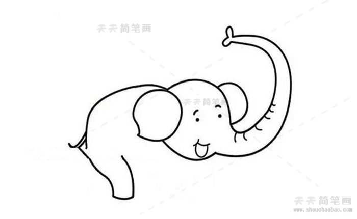 教小孩画大象的简笔画