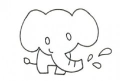 大象喷水简笔画教程，怎样画大象简笔画简单好看