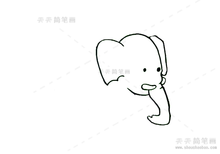 可爱的大象简笔画怎么画