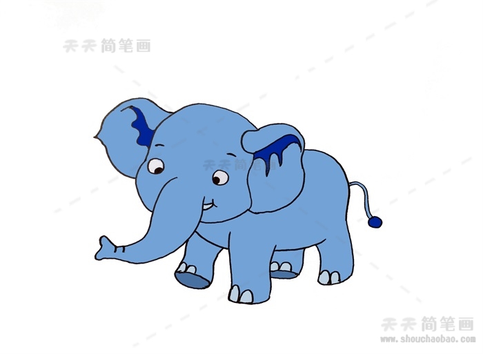 大象简笔画图片彩色图片