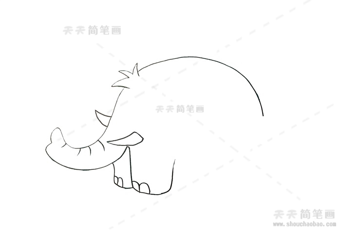如何画一只大象简笔画