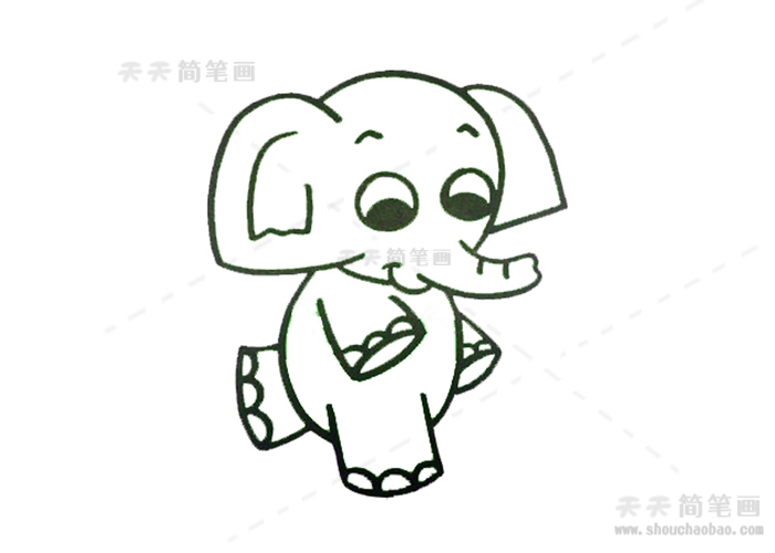 简单的画大象简笔画怎么画