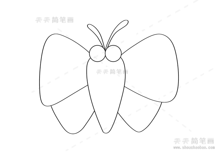 怎样画一只漂亮的蝴蝶简笔画