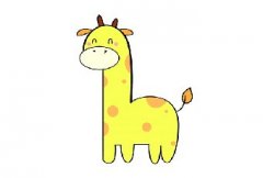 儿童简笔画长颈鹿画法，长颈鹿的简笔画加颜色
