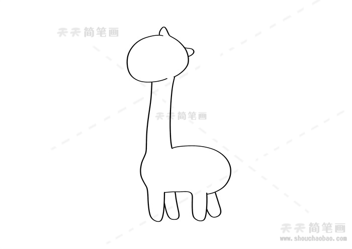 儿童长颈鹿的简单画法