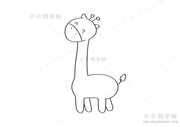 儿童长颈鹿的简单画法