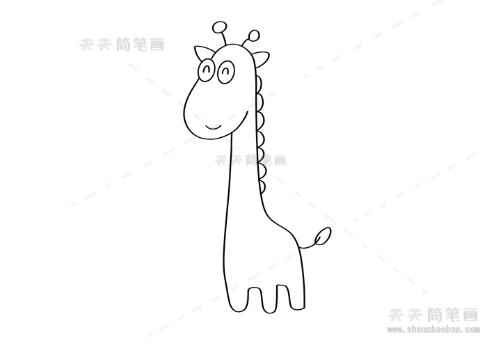 幼儿园大班长颈鹿简笔画