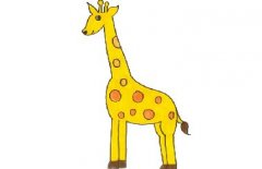 二年级长颈鹿简笔画教程，长颈鹿简笔画可爱的涂颜色的