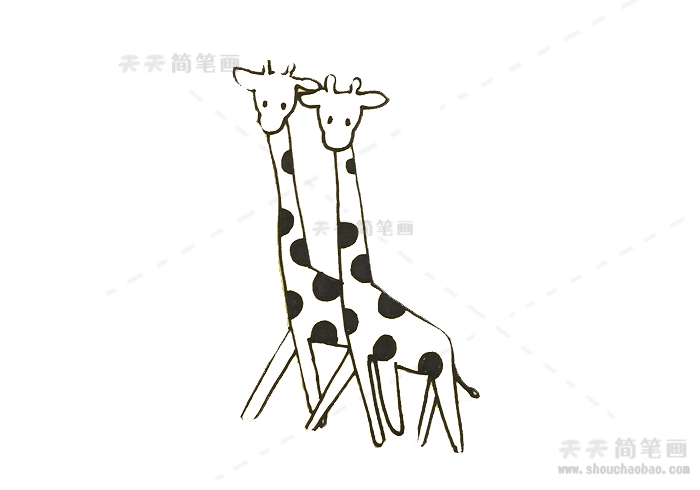可爱小长颈鹿简笔画涂色