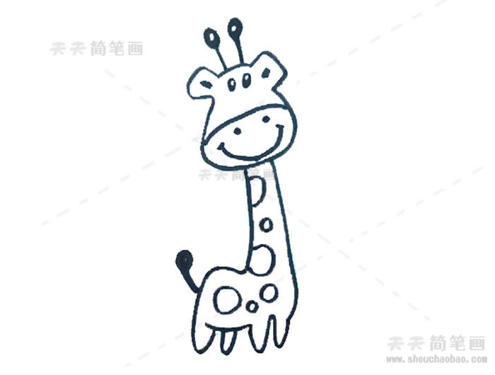 儿童画长颈鹿的画法教程