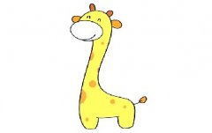 卡通长颈鹿简笔画法教程，我想画一个长颈鹿简笔画