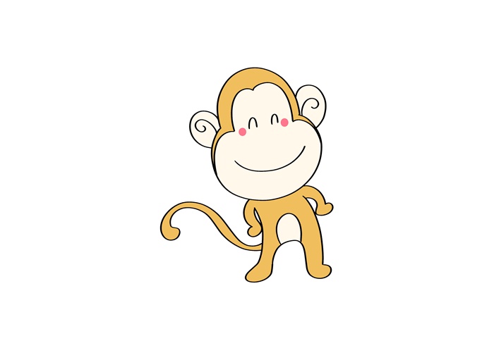 快速学会卡通猴子简笔画，猴子简笔画的好看又方便套用模板