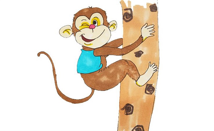 简单好看的猴子简笔画模板，小朋友关于猴子简笔画的详细步骤