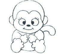 卡通猴子简笔画图片教程，超可爱的猴子简笔画步骤
