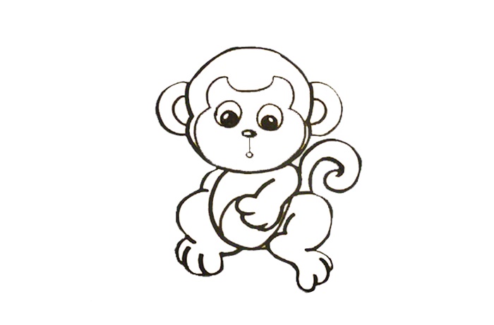 1-3岁宝宝猴子简笔画教程
