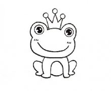 幼儿园青蛙简笔画线稿怎么画，教你画青蛙王子简笔画