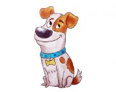 简单好看的小狗简笔画模板，小狗简笔画彩色画法