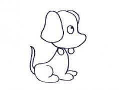 小狗简笔画线稿模板，小孩子超喜欢的小狗简笔画