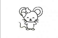 可爱小老鼠简笔画模板步