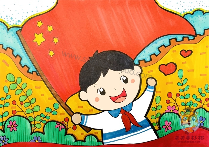 国庆节儿童画
