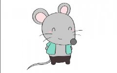 卡通可爱老鼠简笔画彩色绘画，老鼠简笔画如何画