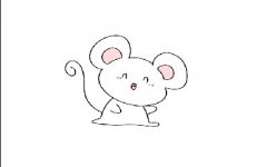 小白鼠简笔画一步一步跟着教程带你画，幼儿园老鼠简笔画素材