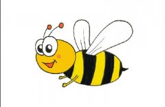 萌萌哒卡通蜜蜂简笔画素材模板，小蜜蜂动物简笔画黑白线稿