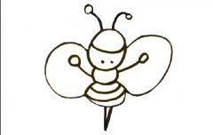 蜜蜂简笔画线稿带你一步一步画，小蜜蜂简笔画具体画法