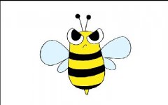 彩色卡通小蜜蜂简笔画，儿童涂色蜜蜂简笔画画法