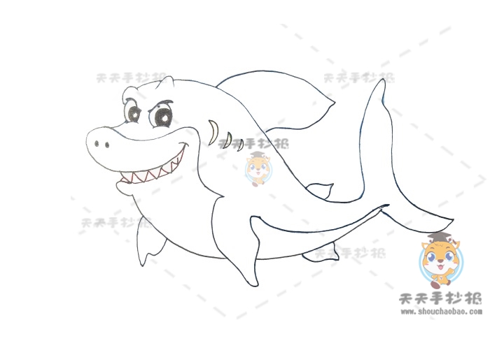 鲨鱼简笔画