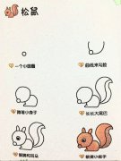 松鼠简笔画：可爱小松鼠有大大的尾巴。附赠小知识松鼠的生活习性