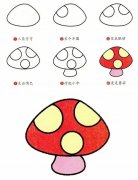 蔬菜简笔画：蘑菇的简易画法。小知识：蘑菇的营养和吃法