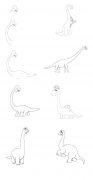 恐龙简笔画：恐龙简笔画合集二。小知识：食草恐龙与食肉恐龙的区别