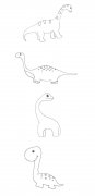 恐龙简笔画：恐龙简笔画合集四。小知识：恐龙生活在哪三个时期