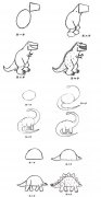 恐龙简笔画：恐龙简笔画合集六。小知识：恐龙是哺乳动物吗