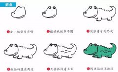 动物简笔画：凶猛的鳄鱼。小知识：鳄鱼是冷血动物吗