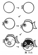 动物简笔画：水里欢快的鱼儿。小知识：鱼的分类